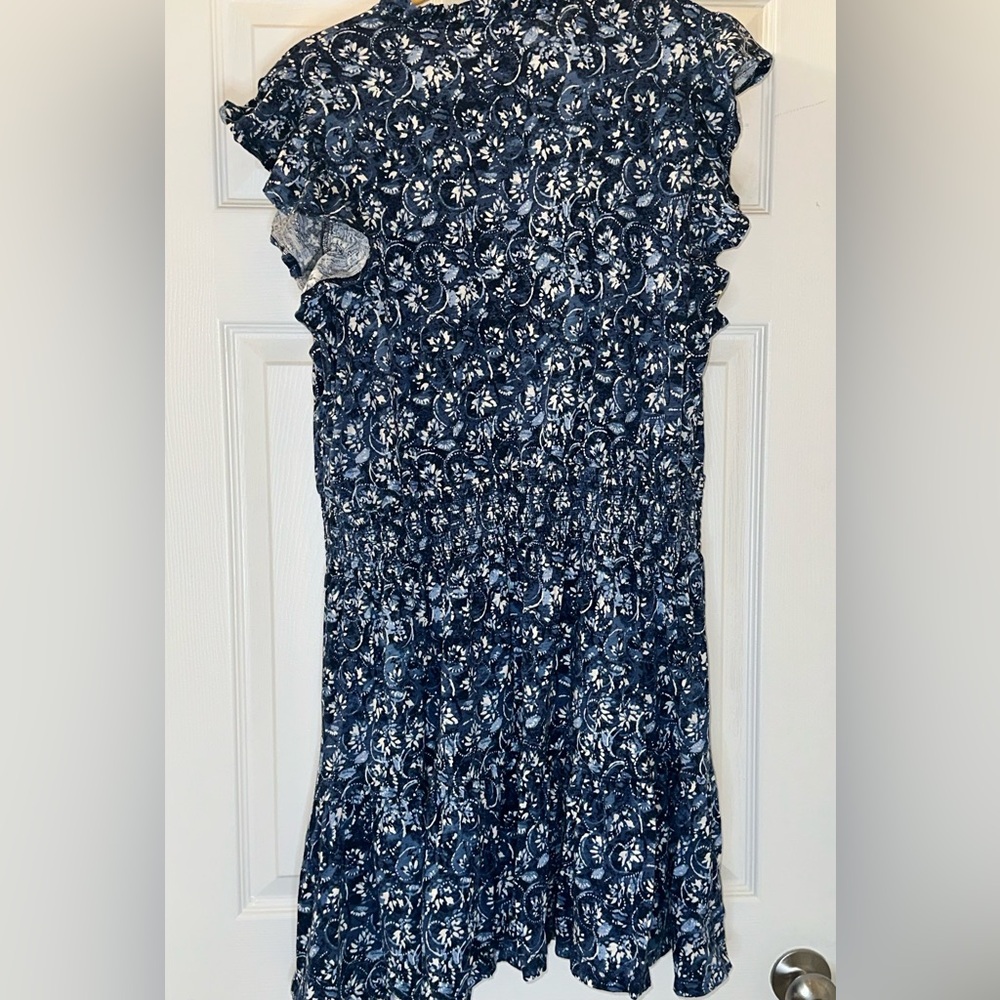 Ralph Lauren Navy and White Patterned Dress - Picture 2 of 4
